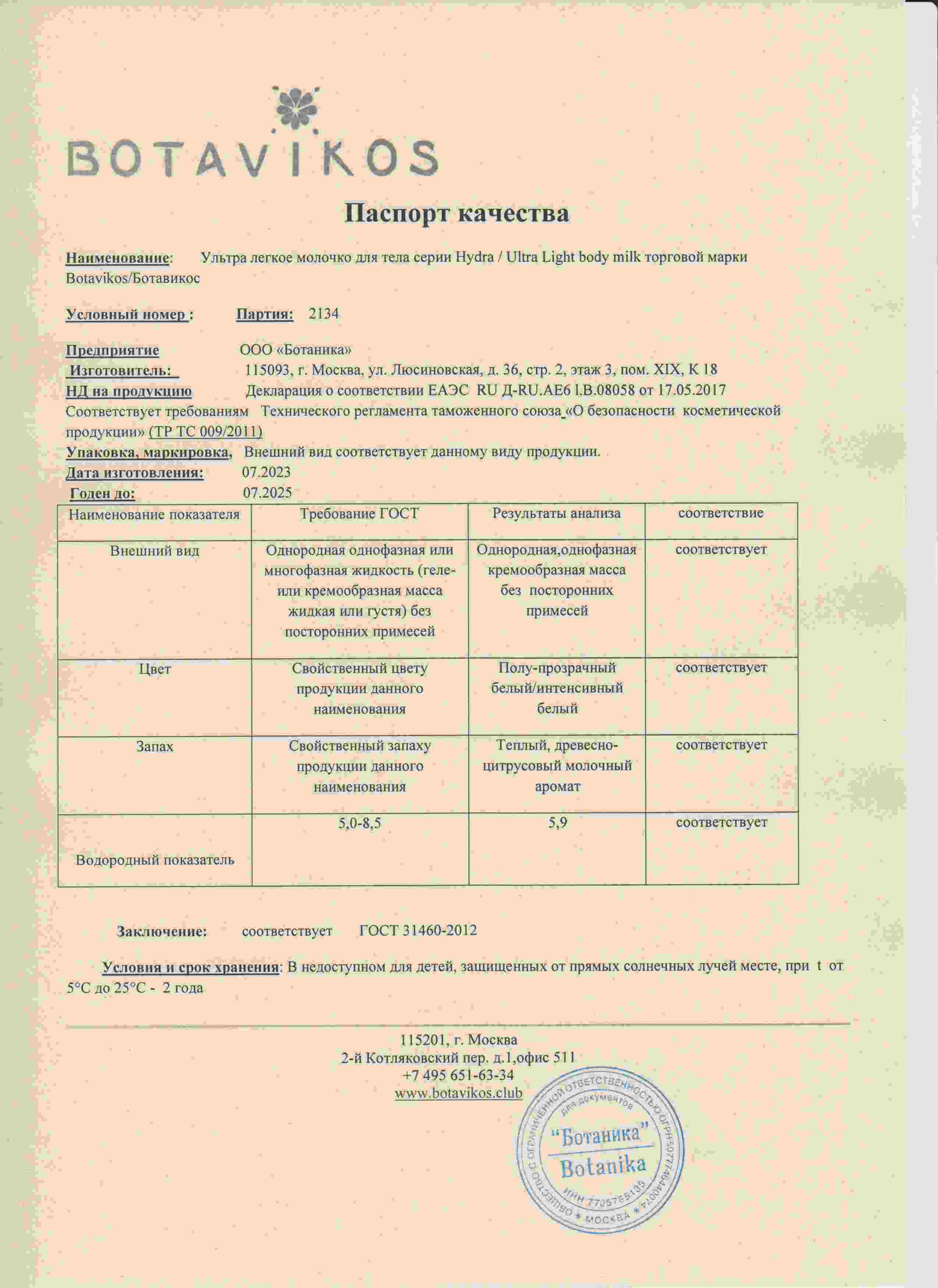 Паспорт №072023